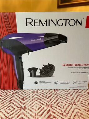 Remington Hair Dryer with Diffuser and Concentrator Attachments